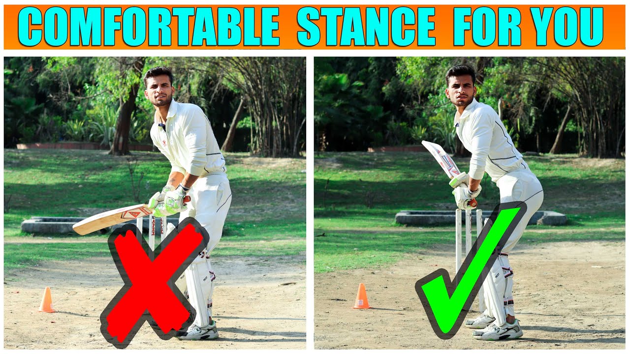 How to Take Perfect Batting Stance In Cricket !! Best Stance for Batting - YouTube