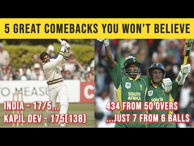 Top 5 Greatest Comebacks in Cricket History Ever | Best Finishes in Cricket - YouTube