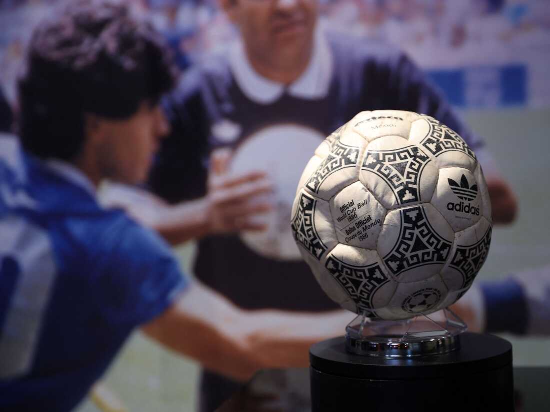The 'Hand of God' soccer ball punched by Diego Maradona is up for auction : NPR
