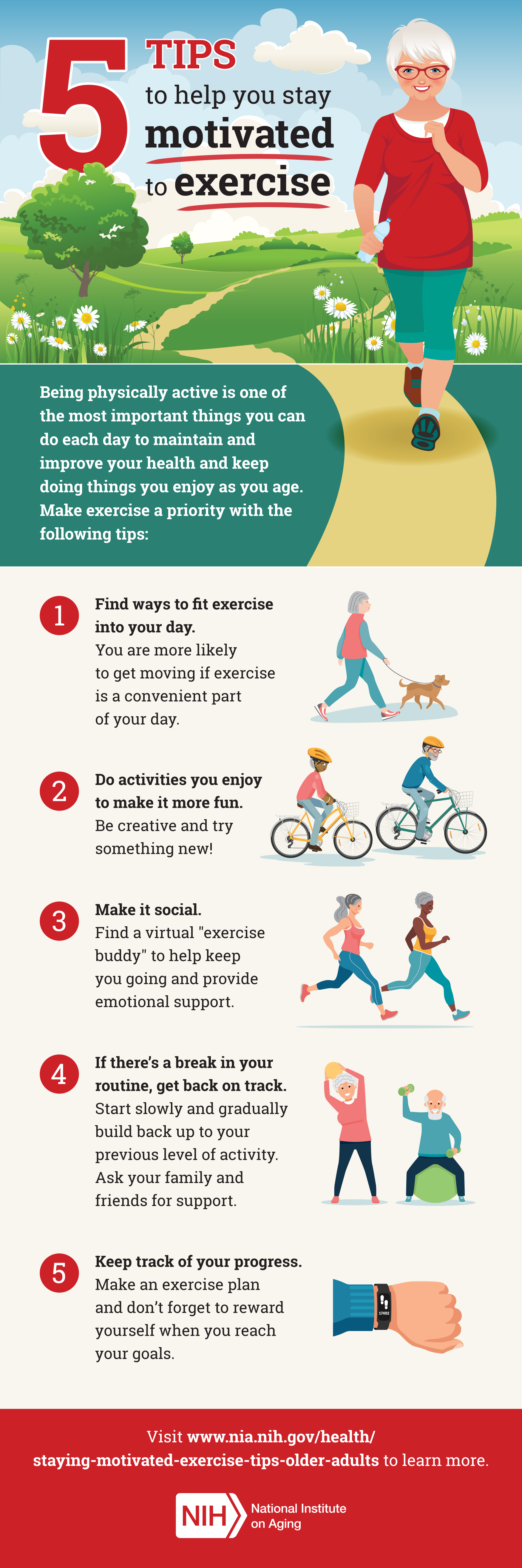 5 Tips to Help You Stay Motivated to Exercise | National Institute on Aging