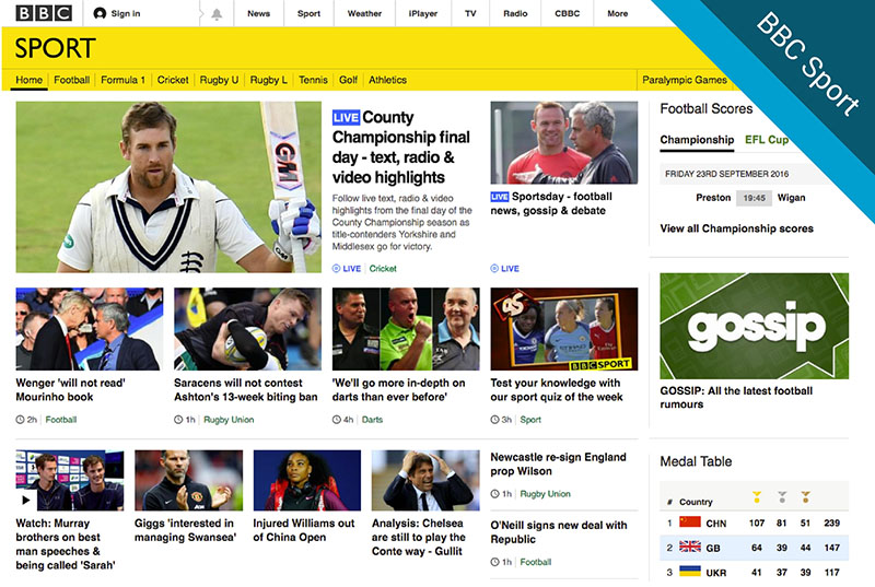 11 of the UK's best sports websites