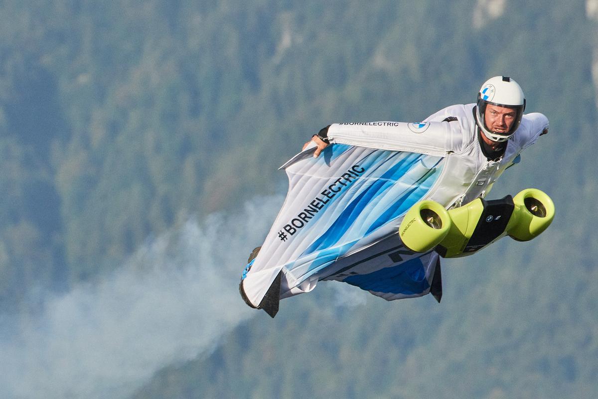 Dawn of a new extreme sport: The world's first electric wingsuit